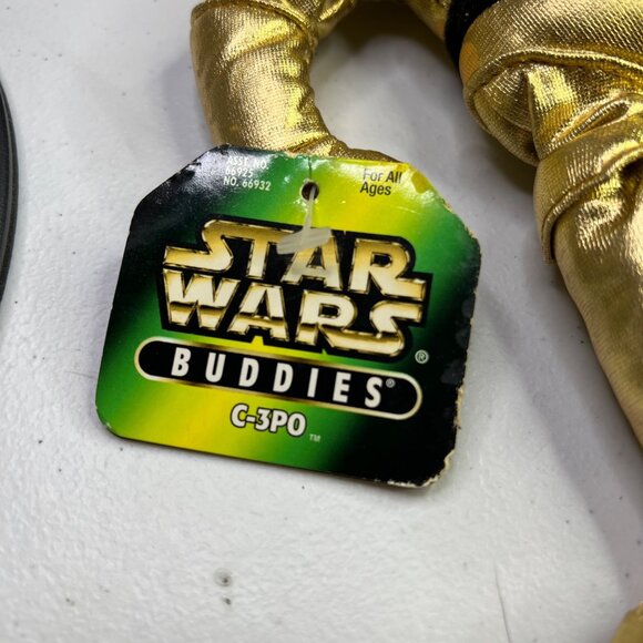 Vintage 1997 Star Wars Buddies C-3PO Plush Toy By Kenner 10 Inches Gold - Picture 8 of 14